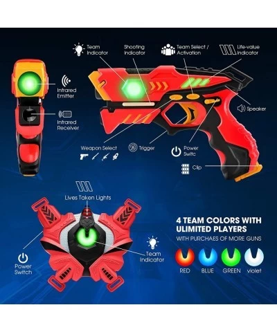 Laser Tag Guns Upgraded New Version Infrared Laser Tag Guns with Vests 4 Pack for Kids Adults Indoor Outdoor Group Activity B...