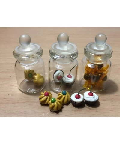 3pc Miniature Cookie Cake Food Candy Dollhouse Cake in Clear Glass Mini Bottle Fruit Mix Lemon MF008 $17.89 Dollhouse Accesso...