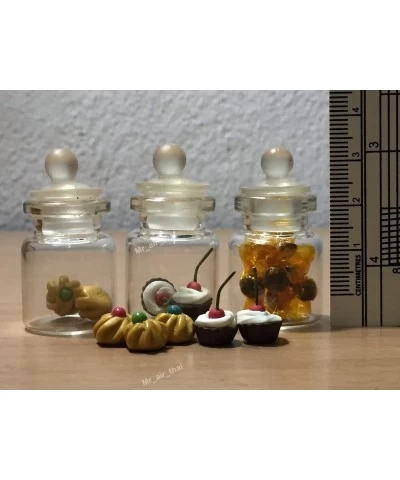 3pc Miniature Cookie Cake Food Candy Dollhouse Cake in Clear Glass Mini Bottle Fruit Mix Lemon MF008 $17.89 Dollhouse Accesso...