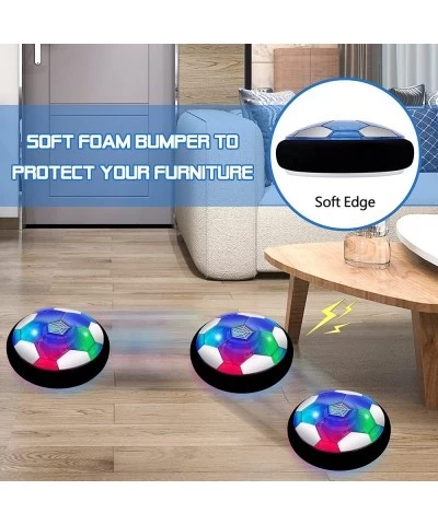 Hover Soccer Ball Toys for Boys 2 LED Light Soccer Balls with Soft Foam Bumpers﻿ Indoor Outdoor Air Floating Hover Ball Footb...