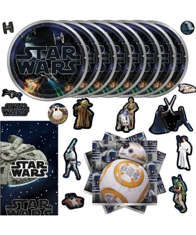 Star Wars Classic Birthday Party Supplies Pack For 16 Guests With Plates Napkins Table Cover 152 Stickers and an Exclusive Po...