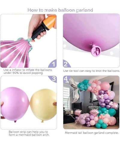 Mermaid Balloon Garland Arch Kit Mermaid Balloons for Girl Metallic Balloons Mermaid Birthday Party Decorations Mermaid Tail ...