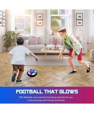 Hover Soccer Ball Toys for Boys 2 LED Light Soccer Balls with Soft Foam Bumpers﻿ Indoor Outdoor Air Floating Hover Ball Footb...