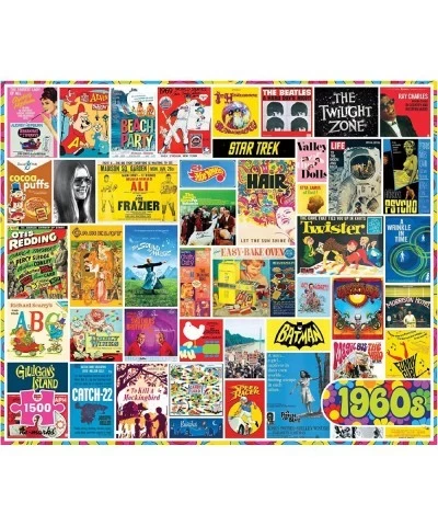 1960s Pop Culture Puzzle 1500 Piece Puzzle for All Ages $39.56 Jigsaw Puzzles