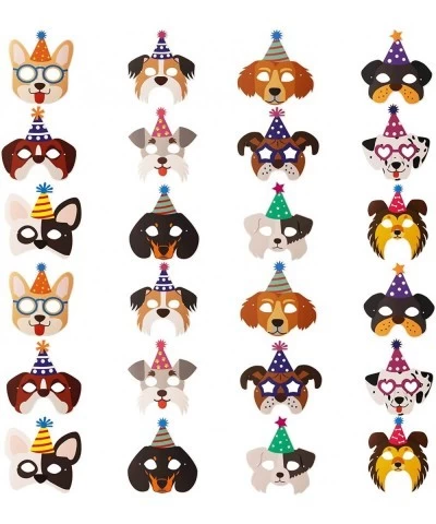 24 Packs Dog Birthday Masks Party Favors for Kids-Dog Puppy Theme Birthday Party Supplies Puppy Cosplay Mask Paper Mask Baby ...