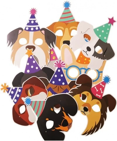 24 Packs Dog Birthday Masks Party Favors for Kids-Dog Puppy Theme Birthday Party Supplies Puppy Cosplay Mask Paper Mask Baby ...