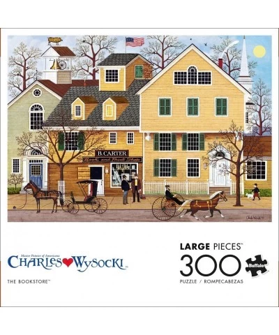 Charles Wysocki - The Bookstore - 300 Large Piece Jigsaw Puzzle $18.23 Jigsaw Puzzles