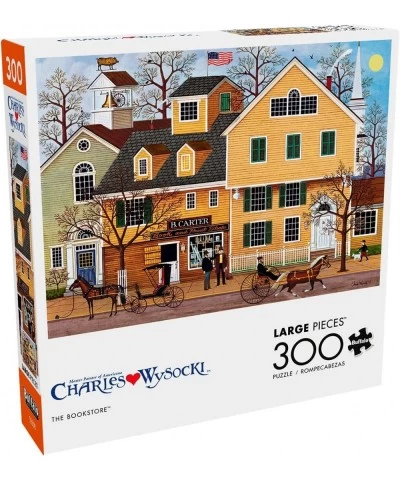 Charles Wysocki - The Bookstore - 300 Large Piece Jigsaw Puzzle $18.23 Jigsaw Puzzles