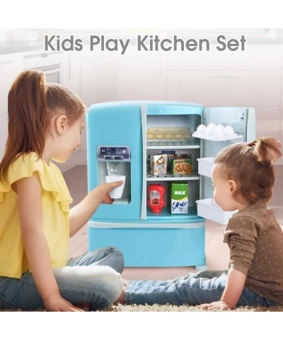 Toy Refrigerator Fridge with Ice Dispenser for Kids Kitchen Appliances Toys Kids Kitchen Accessories Set Pretend Kitchen Play...