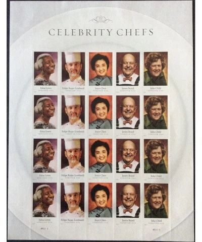 Celebrity Chefs - Sheet of 20 Forever Stamps Scott 4922-26 $48.46 Collectible Postage Stamps