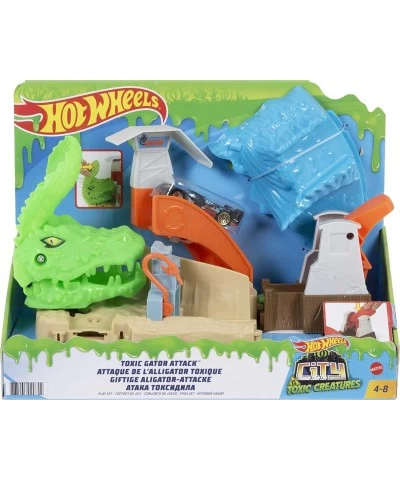 Toxic Gator Attack Playset with 1 Car Adjustable Launcher with Multiple Attack Options Connects to Other Sets Gift for Kids 4...