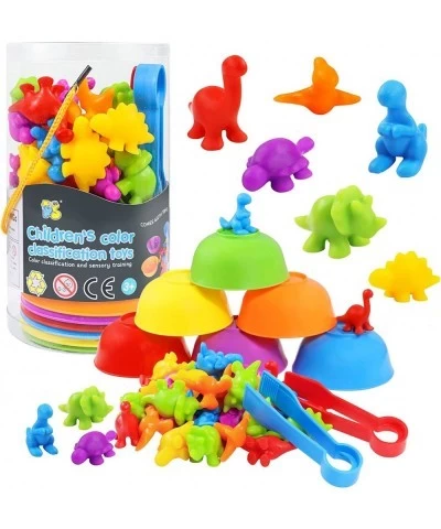 Counting Dinosaurs Toys Matching Game for Kids with Sorting Bowls Sensory Toys Color Classification Game Set Early Learning T...