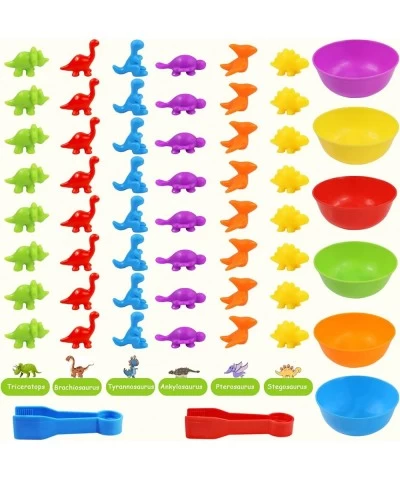 Counting Dinosaurs Toys Matching Game for Kids with Sorting Bowls Sensory Toys Color Classification Game Set Early Learning T...