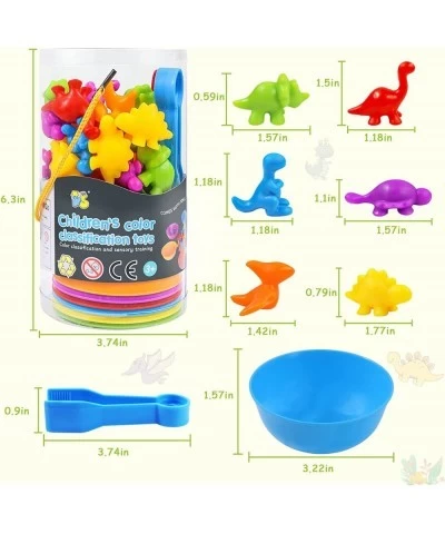 Counting Dinosaurs Toys Matching Game for Kids with Sorting Bowls Sensory Toys Color Classification Game Set Early Learning T...