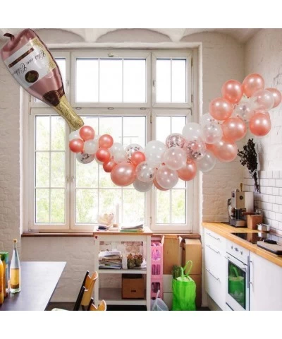 Champagne Bottle Balloon Kit 40" Champagne Wine Bottle Rose Gold Balloon and 70PCS Balloons Garland Arch Kit Rose Gold Confet...