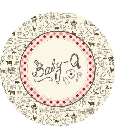 Baby Q Baby Shower Party Supplies - 9" Paper Dinner Plate (8) $18.03 Kids' Party Tableware