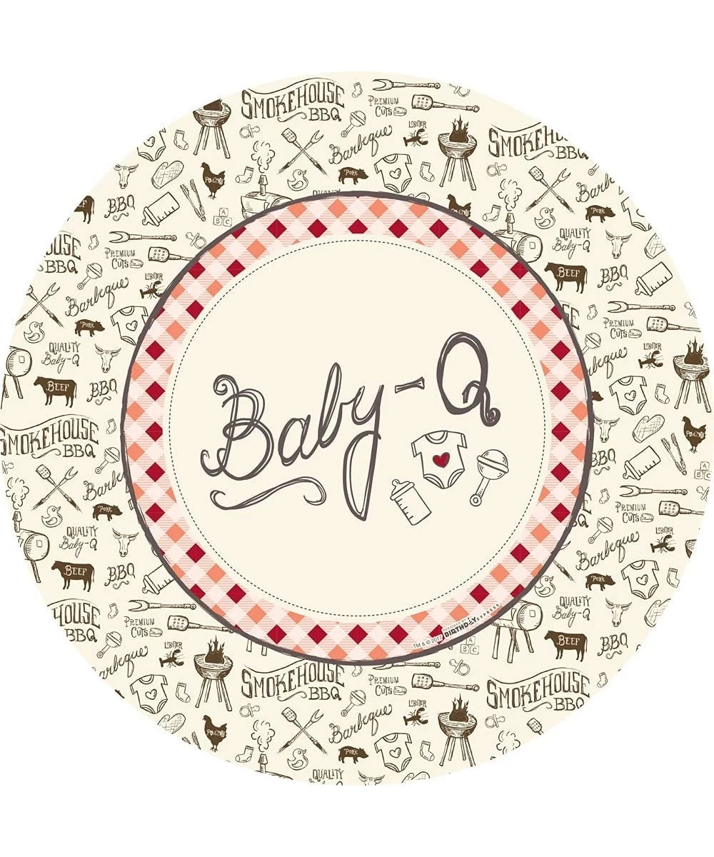 Baby Q Baby Shower Party Supplies - 9" Paper Dinner Plate (8) $18.03 Kids' Party Tableware