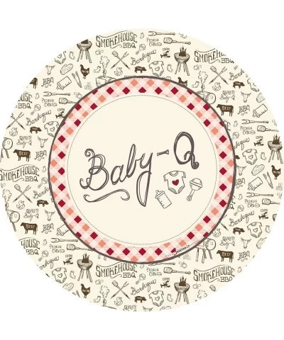 Baby Q Baby Shower Party Supplies - 9" Paper Dinner Plate (8) $18.03 Kids' Party Tableware