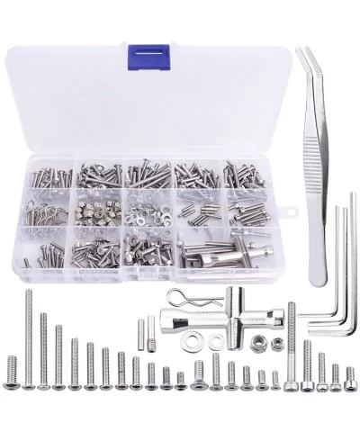 286pcs RC Screw Kit M2.5 M3 M4 Hex Screws Washers Lock Nuts Body Clips Wheel Pins Cross Wrench Hardware Fastener for 1/10 Tra...