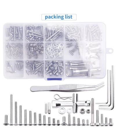 286pcs RC Screw Kit M2.5 M3 M4 Hex Screws Washers Lock Nuts Body Clips Wheel Pins Cross Wrench Hardware Fastener for 1/10 Tra...