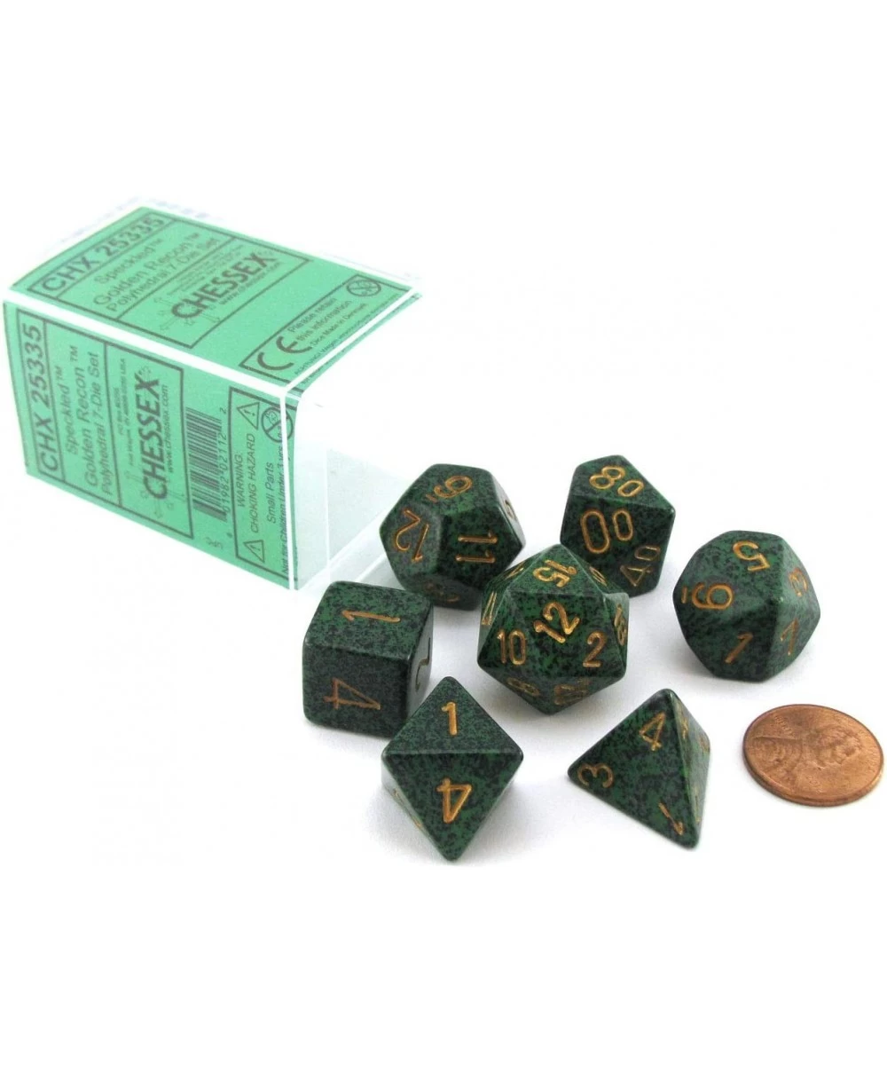 Polyhedral 7-Die Speckled Dice Set - Golden Recon $16.91 Game Accessories