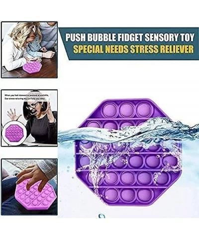 Push Pop Bubble Sensory Toy Stress Relief and Anti-Anxiety Toy for Kids Adults （Universal） (2PCS Octagon Green+Purple) $14.49...