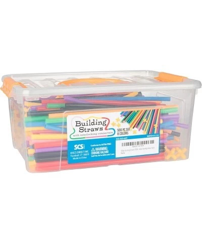 500pc Building Straws & Connectors Set for Kids - Includes 7 Plus Interlocking Connectors - Nostalgic Educational Constructio...