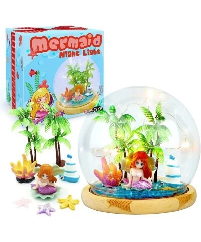 DIY Light-Up Mermaid Terrarium Kit Mermaid Craft Kit for Kids Arts and Crafts Project with Light Novelty Mermaid Gift for Gir...