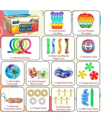 Fidgets Toys Set Fidgets Toys Box Pack Set for Boys & Girls Sensory Anxiety Relief Stress Kids Toys with Autism Simple Fidget...