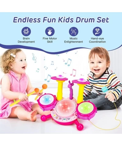 Kids Drum Set for Toddlers 1-3 Musical Baby Girl Toys 6 to 12 Months Educational Instruments Toys for 1 2 3 4 Year Old Girl M...