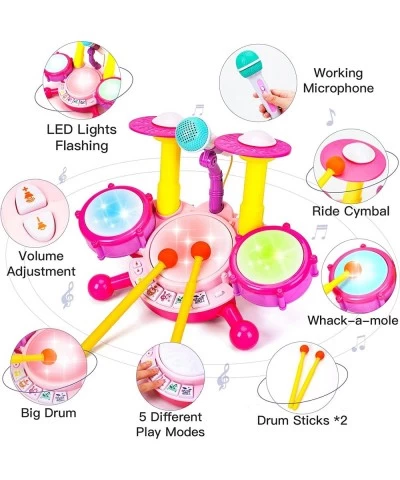 Kids Drum Set for Toddlers 1-3 Musical Baby Girl Toys 6 to 12 Months Educational Instruments Toys for 1 2 3 4 Year Old Girl M...