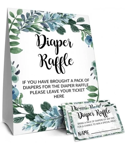 Diaper Raffle Tickets and Sign Baby Shower Games Decorations Party Favors For Baby Showers – 1 Sign 50 Cards per Pack(DIAPER-...