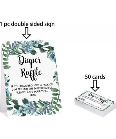 Diaper Raffle Tickets and Sign Baby Shower Games Decorations Party Favors For Baby Showers – 1 Sign 50 Cards per Pack(DIAPER-...