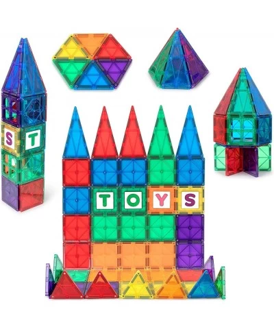 Magnetic Tiles for Kids 60 Pc Magnet Blocks with ABC Click-ins STEM Development Building Toys for Boys Girls & Toddlers $59.6...