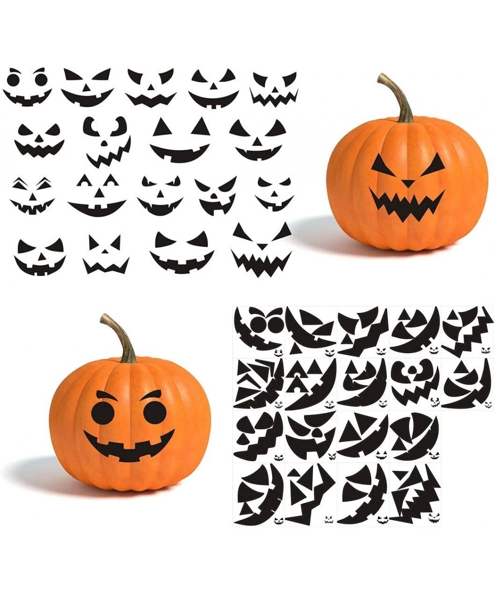 Halloween Pumpkin Decorating Stickers Etching Pumpkin Template Kits Props Make Your Own Jack-O-Lantern Face Craft Decals Part...