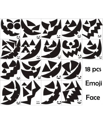 Halloween Pumpkin Decorating Stickers Etching Pumpkin Template Kits Props Make Your Own Jack-O-Lantern Face Craft Decals Part...