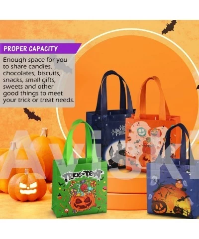 8PCS Halloween Trick or Treat Bags Small Halloween Tote Bags with Handles Gift Bags Multifunctional Non-Woven Halloween Bags ...