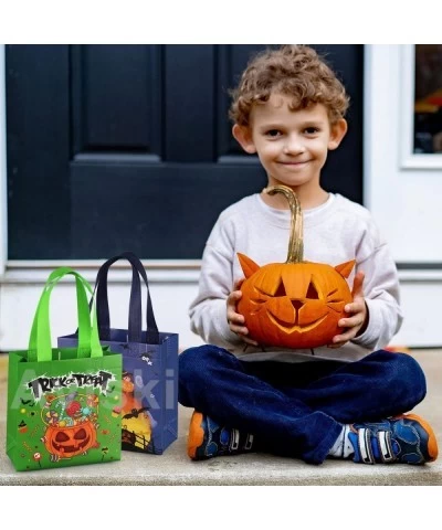 8PCS Halloween Trick or Treat Bags Small Halloween Tote Bags with Handles Gift Bags Multifunctional Non-Woven Halloween Bags ...