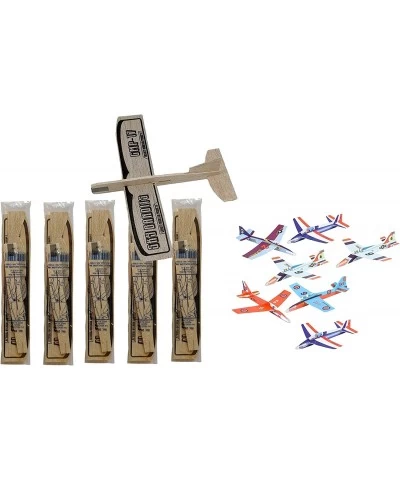 Balsa Wood and Styrofoam Airplane Toys Set - 6 Balsa Glider Kits and 6 Foam Model Toy Airplane Kits | 12 Total Planes | Class...