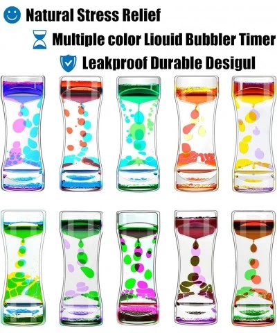 Liquid Motion Bubbler Timer Pack of 1 Colorful Hourglass Liquid Bubbler ADHD Fidget Toy Sensory Toys Anxiety Toys Autism Toys...