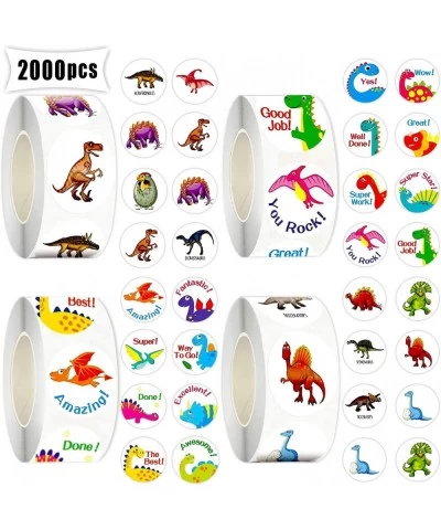 2000 PCS Dinosaur Stickers for Kids Fun Dinosaur Sticker Roll for Boys Party Favors Decorations Cute Dino Gifts and Prizes fo...