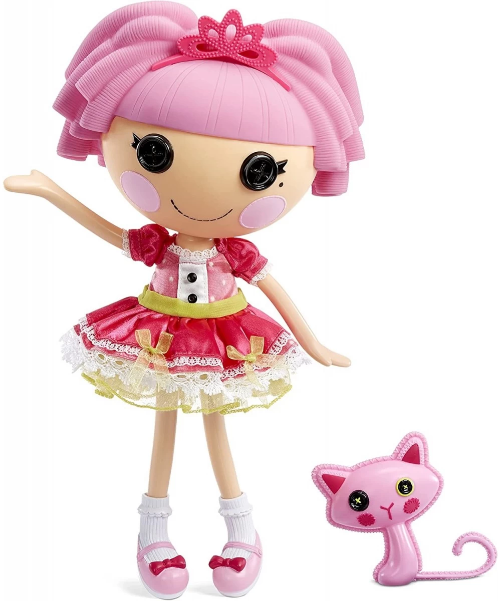 Doll- Jewel Sparkles and Pet Persian Cat 13" Princess Doll with Pink Hair Pink Outfit and Accessories Reusable House Playset-...