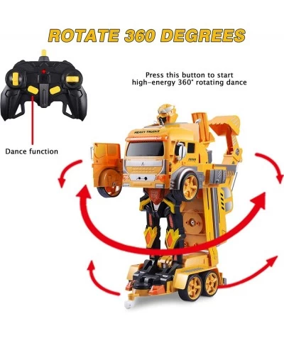 Remote Control Car Transform Robot RC Car for Kids Excavator Robot with One-Button Deformation Engineering Vehicle Digger Toy...