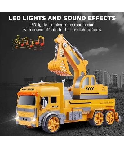 Remote Control Car Transform Robot RC Car for Kids Excavator Robot with One-Button Deformation Engineering Vehicle Digger Toy...