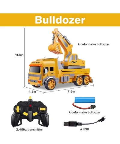 Remote Control Car Transform Robot RC Car for Kids Excavator Robot with One-Button Deformation Engineering Vehicle Digger Toy...