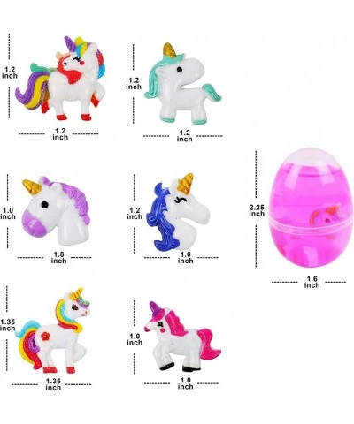 18 Packs Prefilled Easter Egg Filled with Unicorn Figure and Crystal Slime Easter Eggs for Easter Kids Party Favors Easter Eg...