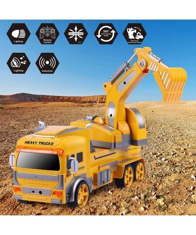 Remote Control Car Transform Robot RC Car for Kids Excavator Robot with One-Button Deformation Engineering Vehicle Digger Toy...