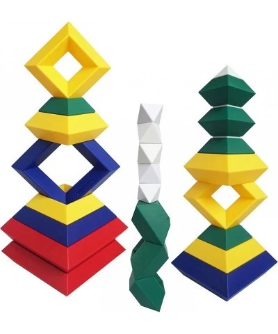 Pyramid Stacking Toy Building Blocks 3D Puzzle Brain Teasers for Kids and Adults-Creative Preschool Learning Activities- Todd...