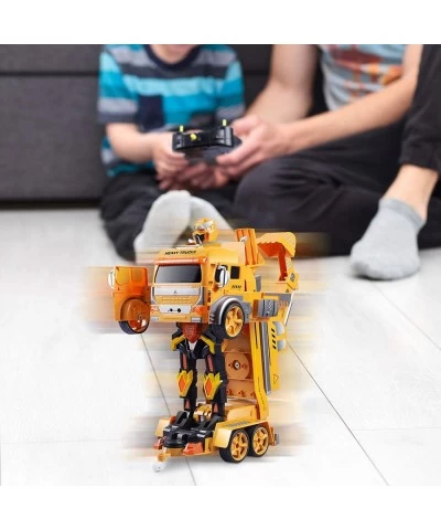 Remote Control Car Transform Robot RC Car for Kids Excavator Robot with One-Button Deformation Engineering Vehicle Digger Toy...