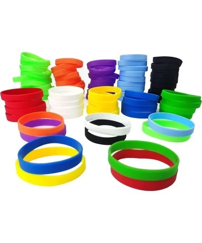 Blank Silicone Bracelets Sports Rubber Elastic Wristbands Wholesale Bulk Bracelet $48.86 Kids' Dress-Up Accessories